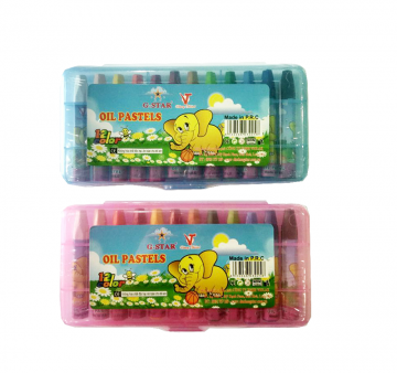 Oil Pastel - 12 Colors - Plastic Case